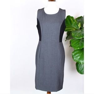Calvin Klein | Exposed Zip Black/Gray Sheath Dress